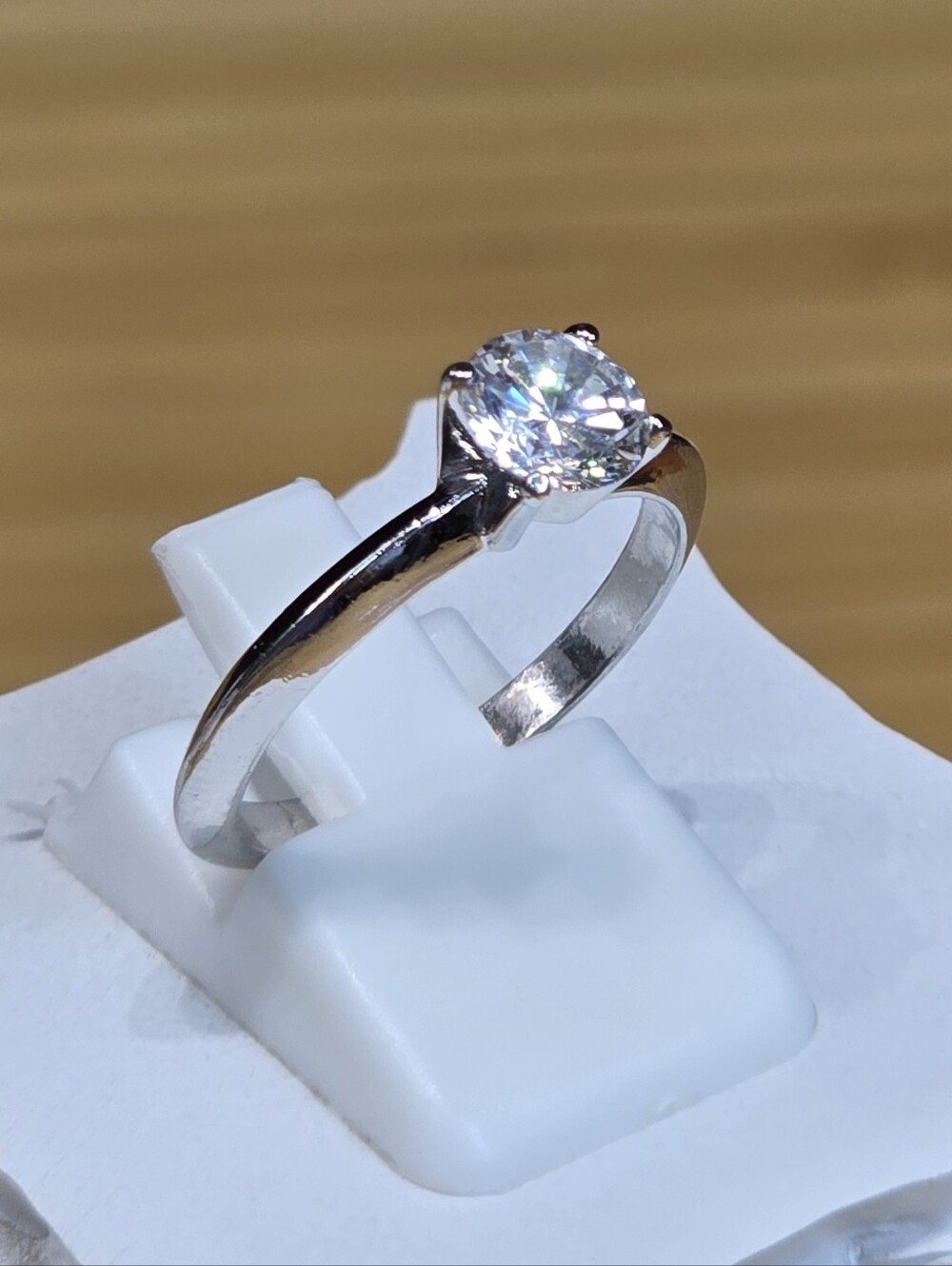 Classic Solitaire CZ Engagement Ring in Silver